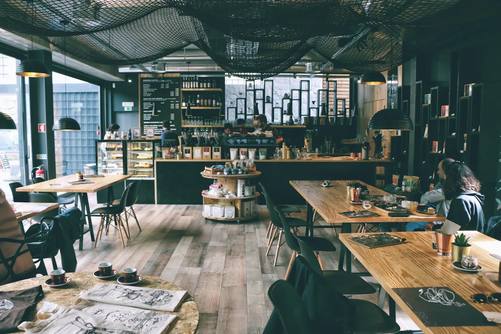 A café in full service, every table taken